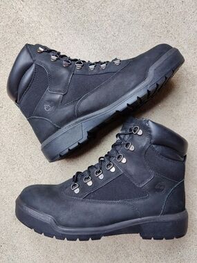 Timberland Mens 11 Field Boots 6" Waterproof Black Leather Work Outdoor Tactical